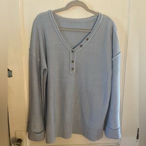 Light Blue V-Neck Sweater